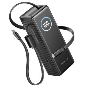 ecoflow rapid powerbank 25 000 mah met ingebouwde kabel zwart 3
